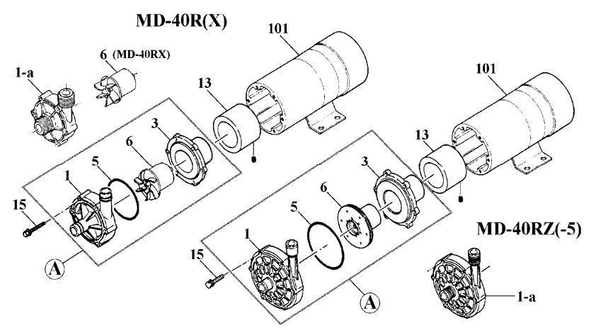 Pièces détachées Iwaki MD-40RZ(-5)