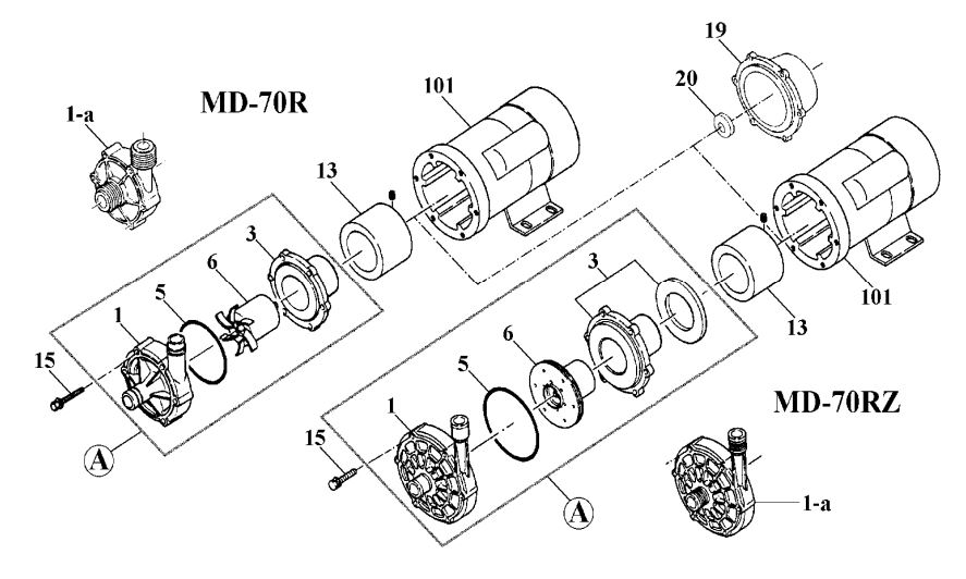 Pièces détachées Iwaki MD-70RZ