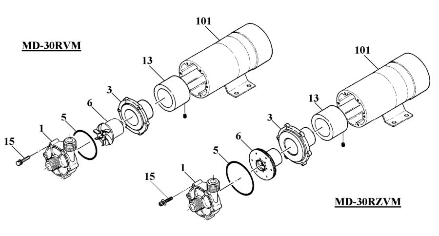 Pièces détachées Iwaki MD-30RZV(M)