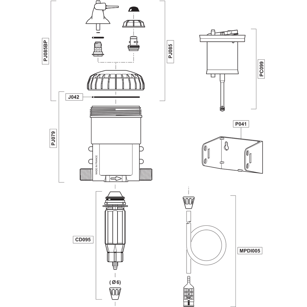 Dosatron D25RE09 pièces de rechange