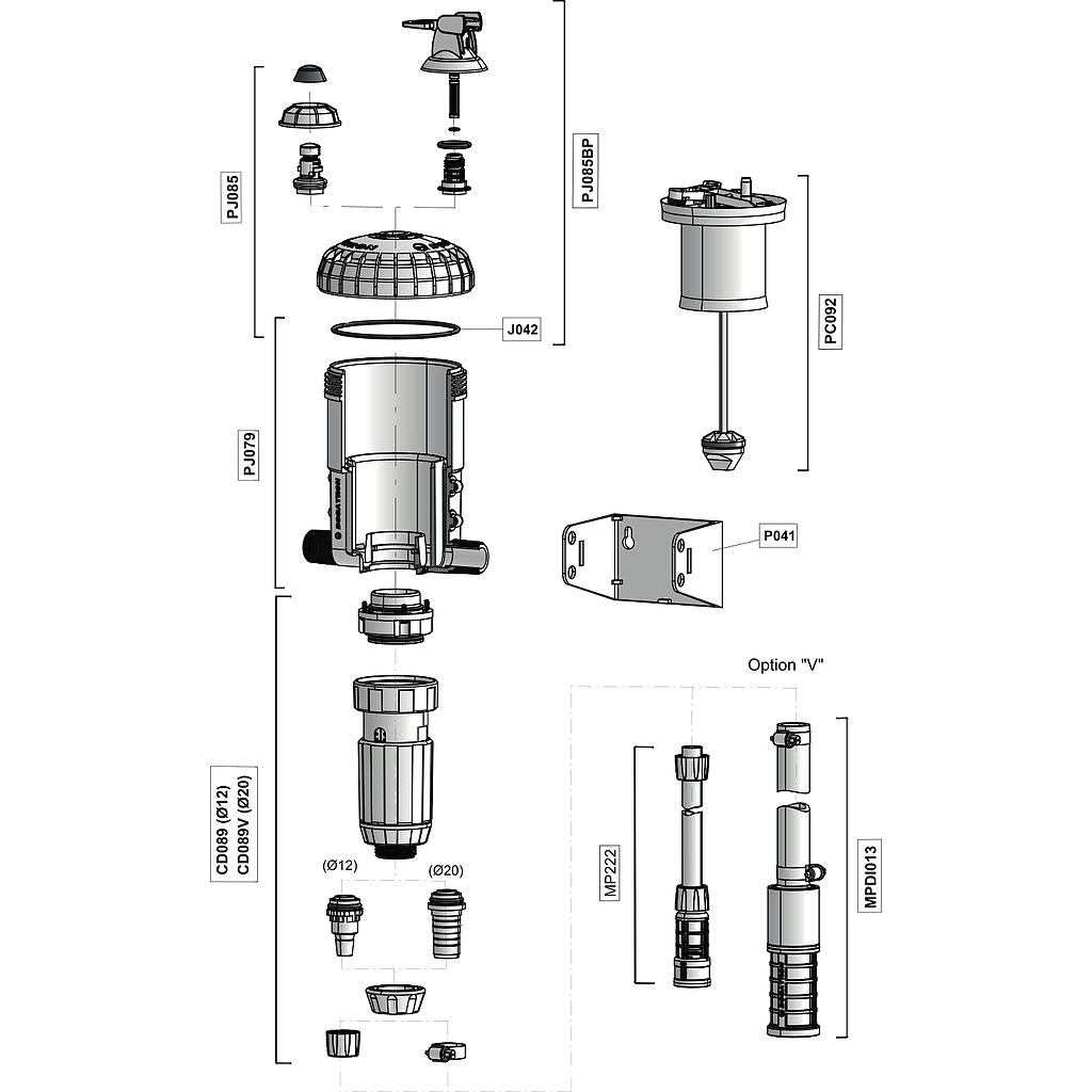 Dosatron D25RE10 pièces de rechange